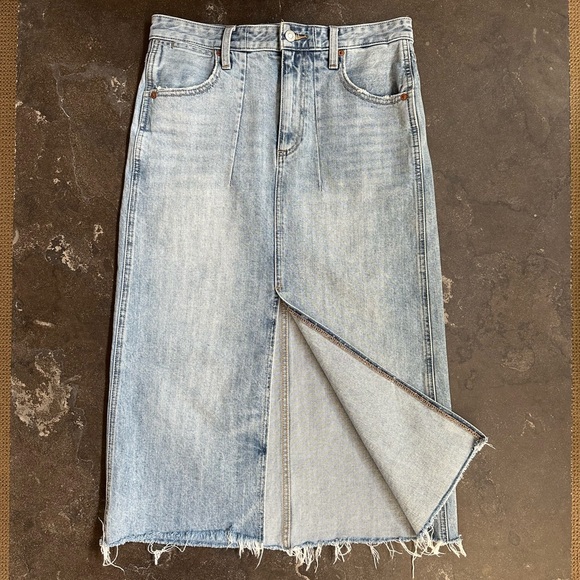 Lucky Brand Frayed Hem Denim Skirt - Picture 3 of 11